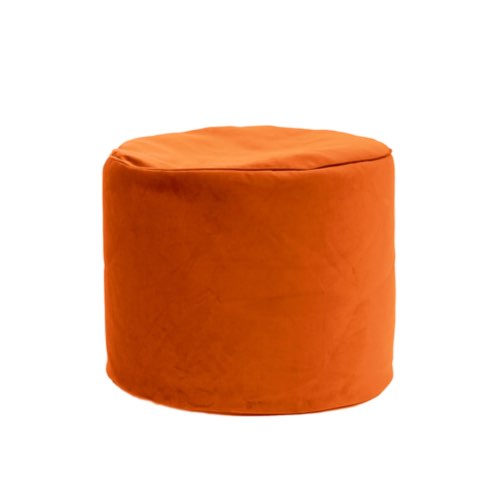 deco meuble couleur orange maisons du monde Pouf rond d'intérieur en velours terracotta