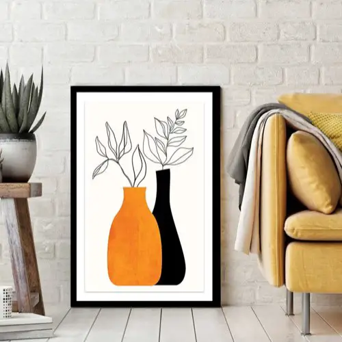 deco meuble couleur orange maisons du monde Affiche fleurs ""plante"" sans cadre 40x60cm