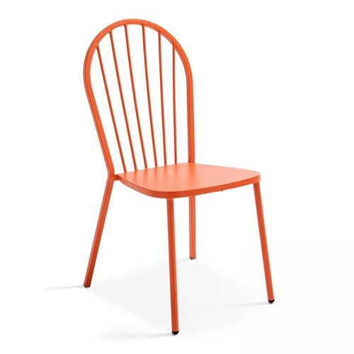 deco meuble couleur orange maisons du monde Chaise bistrot en métal orange