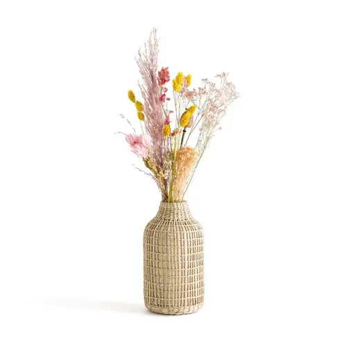 element decoratif centre de table au quotidien Vase décoratif en bambou H22 cm naturel chic