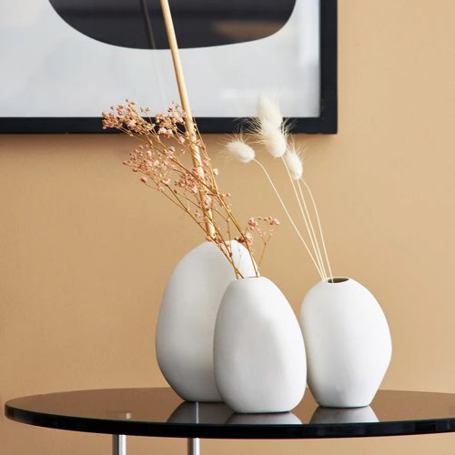 element decoratif centre de table au quotidien Lot de 3 vases en céramique soliflore chic