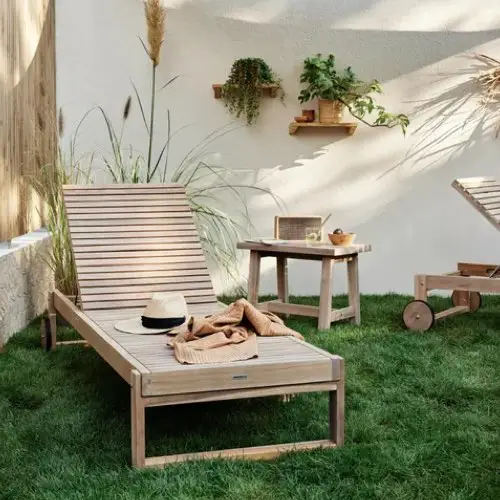 jardin detente meuble deco Bain de soleil en bois NATERIAL Solaris