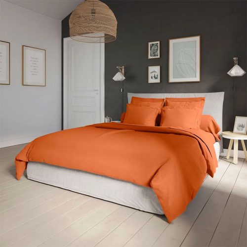 meuble decoration couleur orange la redoute Housse de couette Influence Percale