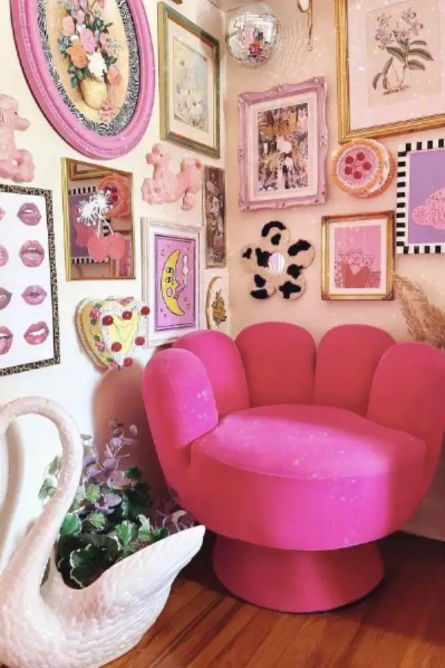 one direction harry styles tenues concert idee deco fauteuil design galerie murale rose fluo chambre adolescente