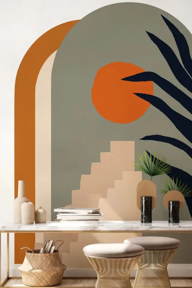 papier peint design salon moderne papier peint design salon moderne décor mural Papier Peint arche désertique 127x90cm tendance couleur naturelles