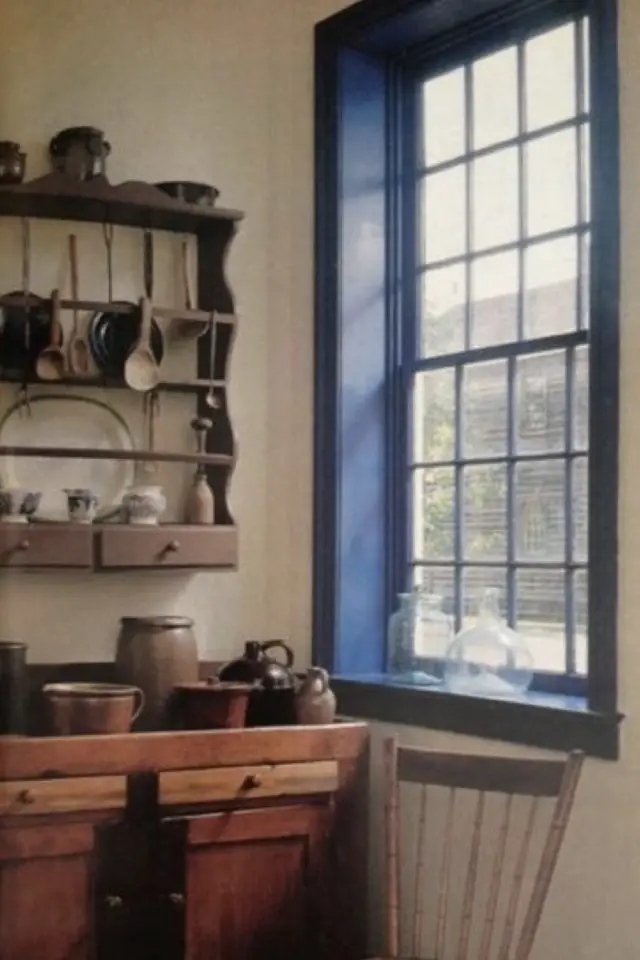 peinture boiserie interieure exemple encadrement fenêtre bois croisillons