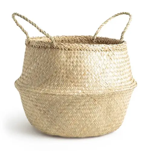 petit rangement chambre enfant jouets naturel Panier boule H47 cm