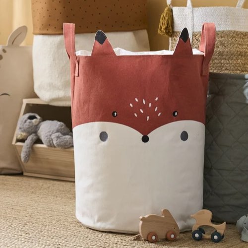 petit rangement chambre enfant jouets Panier à linge Renard