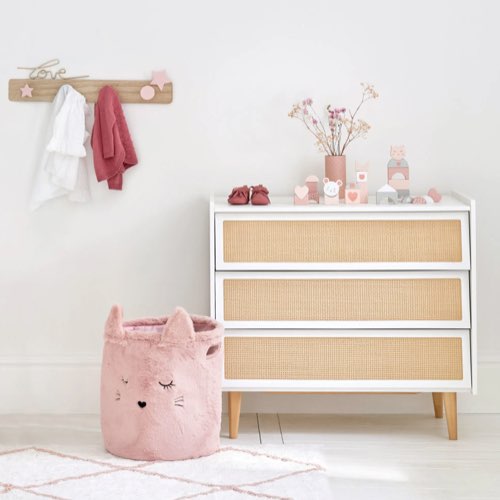 rangement jouets enfant panier maisons du monde Panier chat rose et doré