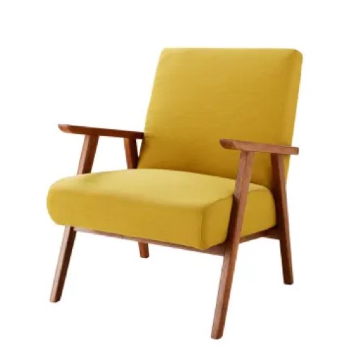 couleur deco jaune violet maisons du monde Fauteuil vintage jaune moutarde