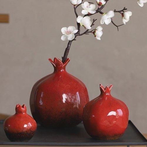 decoration ete motif fruitier grenade vacances Vase sur le thème de la grenade rouge