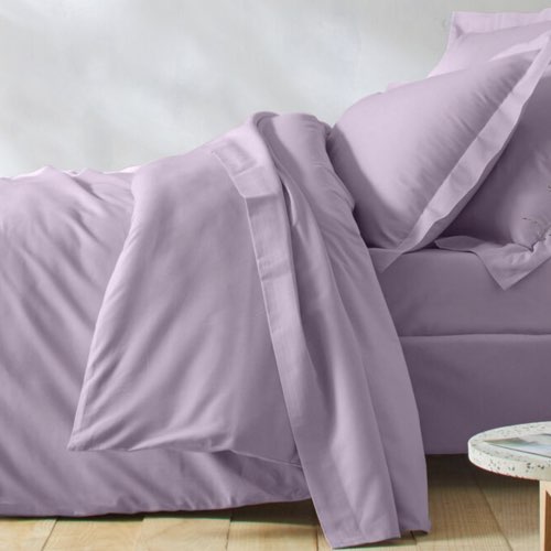 linge de maison couleur jaune violet blancheporte Linge de lit uni - coton bio lilas