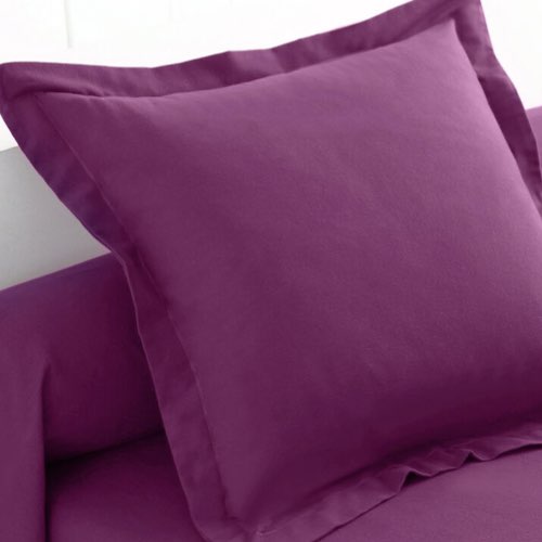 linge de maison couleur jaune violet blancheporte Linge de lit uni flanelle coloré prune