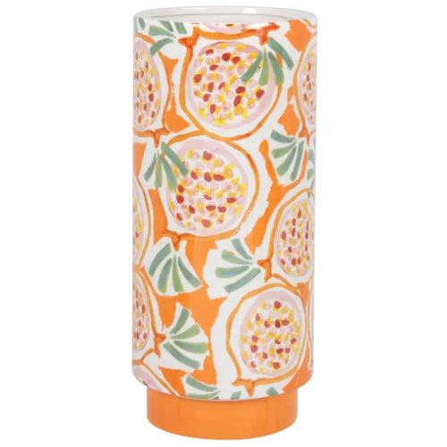 motif estival decoration grenade Vase en dolomite orange motif grenades H28