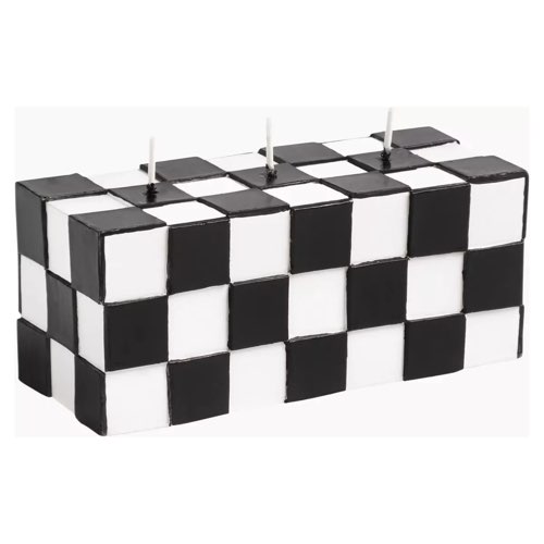 objet decoratif design couleur Bougie rectangle damier noir horizontal