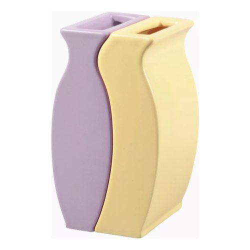 objet decoratif design couleur 2 vases en dolomite violet et jaune Fuse