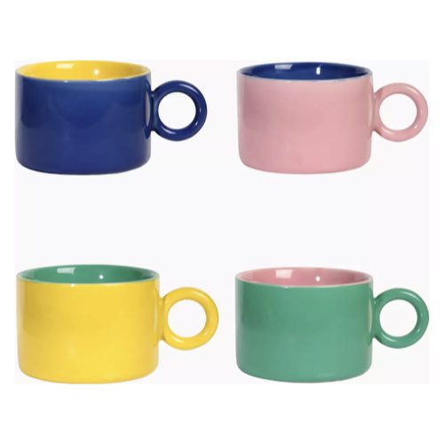 ou trouver vaisselle design et coloree 4 mugs colorés Chiquito duo de couleurs