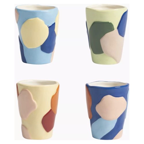 ou trouver vaisselle design et coloree 4 Mugs en dolomite colorées