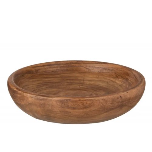 accessoire deco table bois fibres naturelles promotions Plat en bois de paulownia brun 48x48x12cm