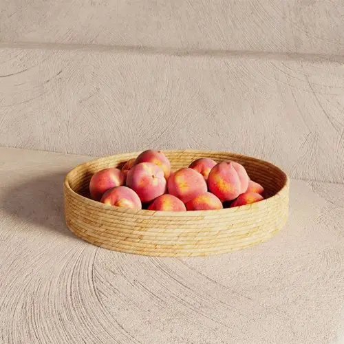 accessoire deco table bois fibres naturelles promotions Plateau en feuille de bananier D54 cm