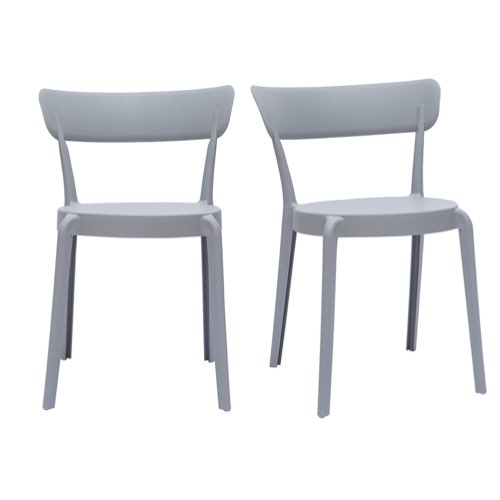 chaise en plastique gain de place Chaises design gris clair empilables intérieur - extérieur