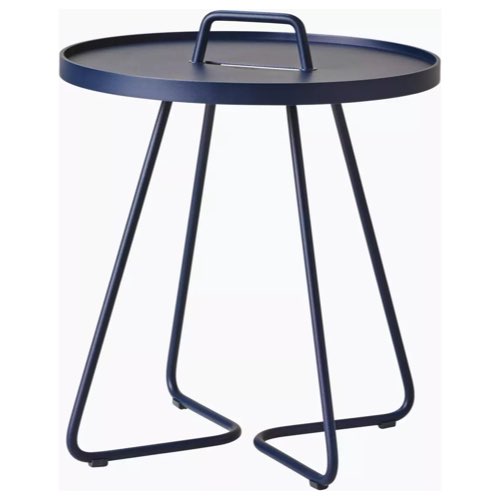 chambre design minimaliste moderne meuble decoration Table d'appoint 54 cm en aluminium bleu nuit
