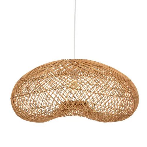 deco authentique luminaire rotin naturel Suspension Jeny D 68 en rotin - ATMOSPHERA