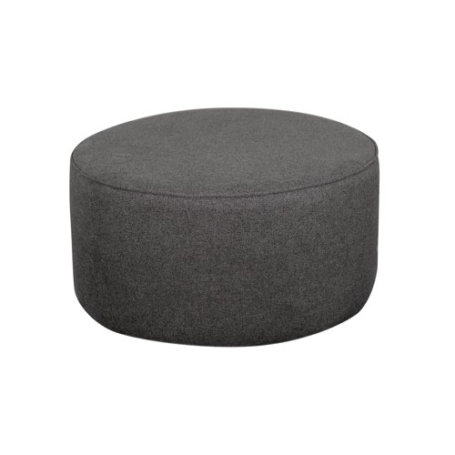 deco meuble style bold arrondi pas cher Pouf rond en tissu gris anthracite D70 cm