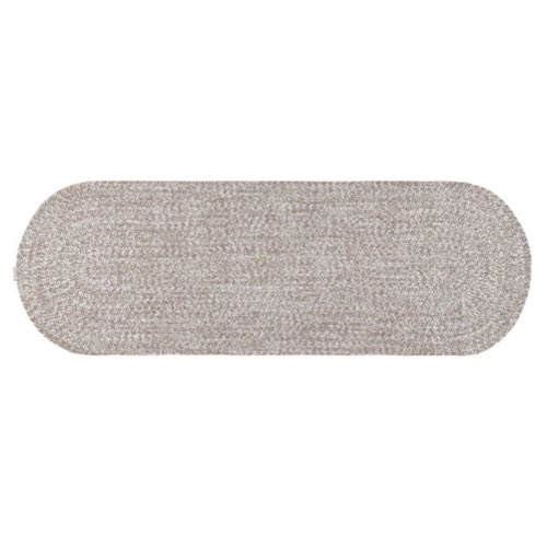 deco meuble style bold arrondi pas cher Tapis ovale chiné beige et écru 120 x 60 cm