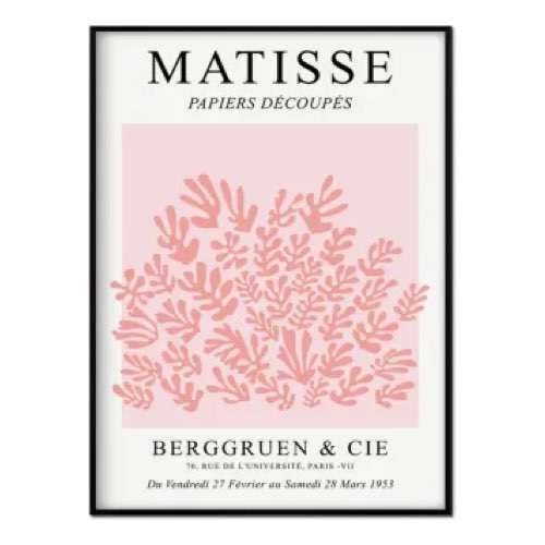 deco rose corail maisons du monde Affiche avec cadre noir - Coraux roses - 30x40