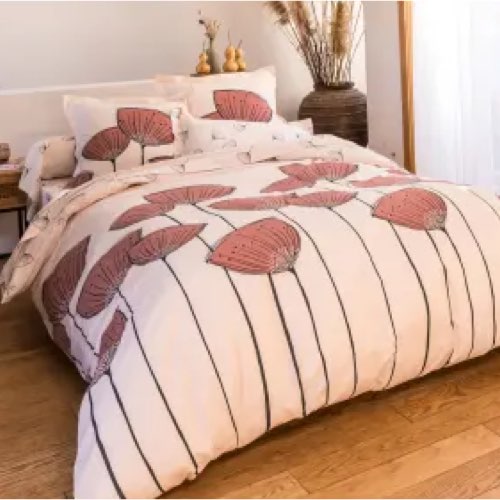 deco rose corail maisons du monde Taie d'oreiller 63x63 en coton rose