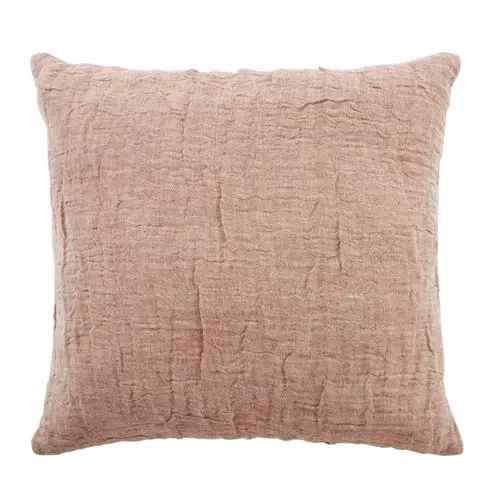 decoration chambre adulte moderne couleur terracotta Coussin en gaze de coton et lin terracotta 45x45