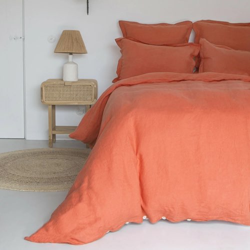 decoration chambre adulte moderne couleur terracotta  Drap housse terracotta