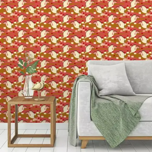 decoration design couleur corail idees Papier peint corail original 