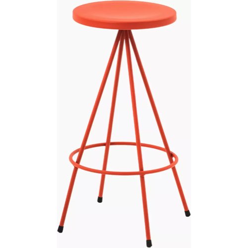 decoration design couleur corail idees Tabouret en acier rouge corail