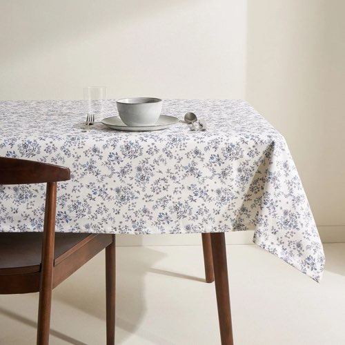 jolie nappe pas cher promo deco table Nappe enduite antitaches Antique Blue