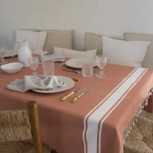 jolie nappe pas cher promo deco table Nappe 150x250 terracotta