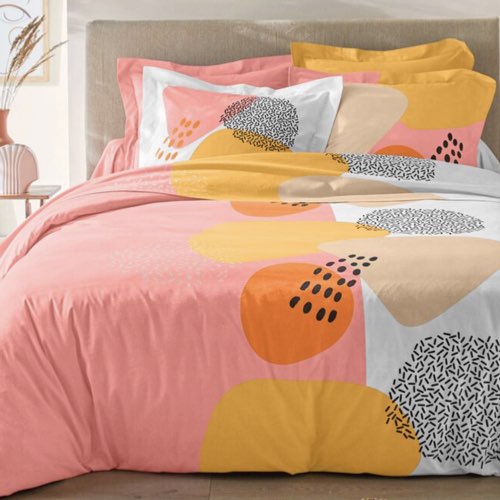 linge de maison couleur corail Linge de lit Oscar - coton