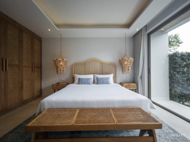 logement vacances exception thailande chambre à coucher adulte chic et élégante bois cannage rotin
