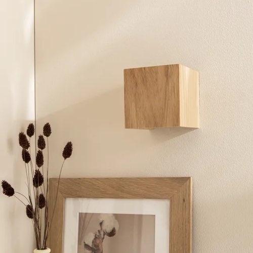 luminaire mur decoration pas cher Applique beige module led 1020Lm INSPIRE Sopran carrée en bois