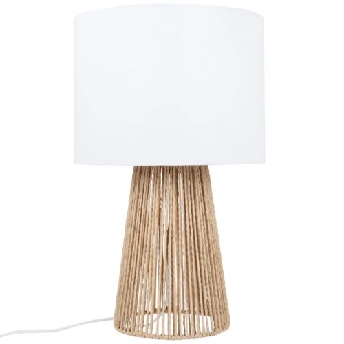 luminaire rotin pas cher tendance Lampe en rotin et abat-jour en coton blanc