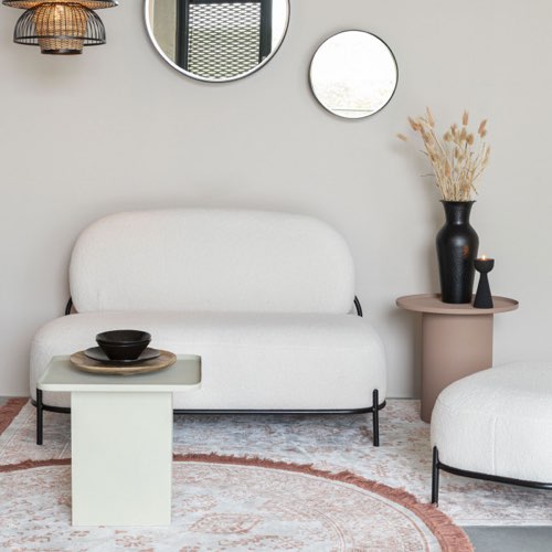 meuble deco design arrondi style bold Canapé 2 places en tissu bouclette