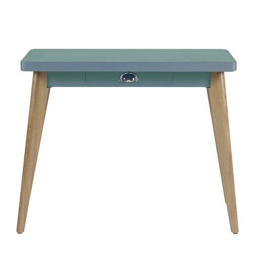 meuble design decoration entree Console 55 métal vert / Avec tiroir - Pieds chêne Tolix