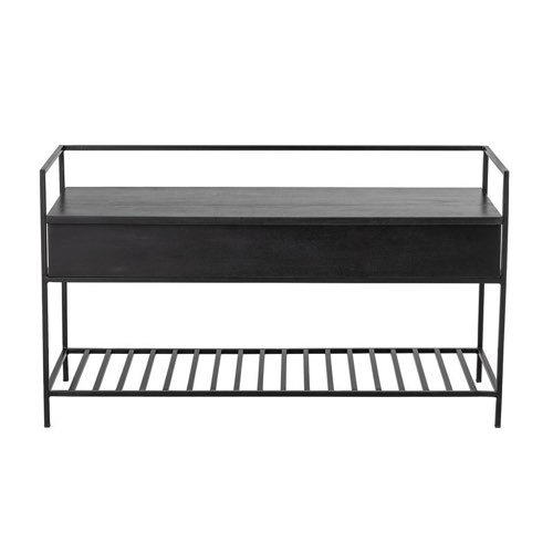 meuble design decoration entree Banc Abelone bois noir / Console - L 102 cm / Coffre intégré