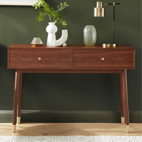 meuble entree decoration chic Console 2 tiroirs en bois L120cm