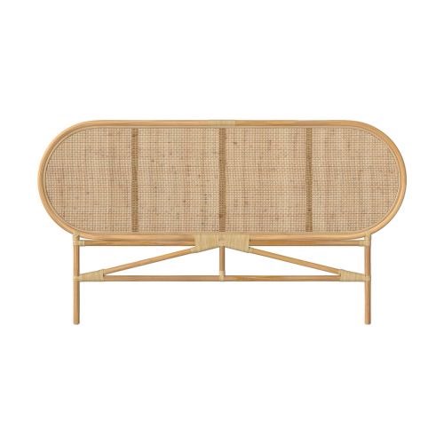 mobilier moderne chambre cannage Tête de lit en rotin naturel 140 cm