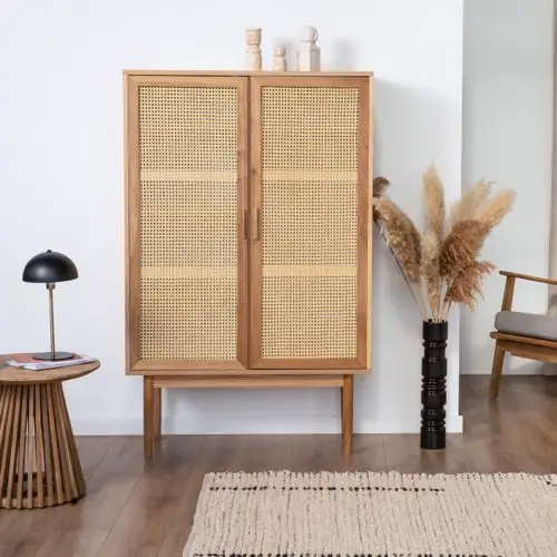 ou acheter meuble chambre cannage moderne Armoire 2 portes en bois et cannage