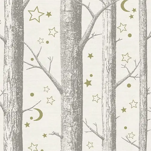 ou acheter papier peint motif enfant fille Papier peint Intissé arbre étoile lune crème