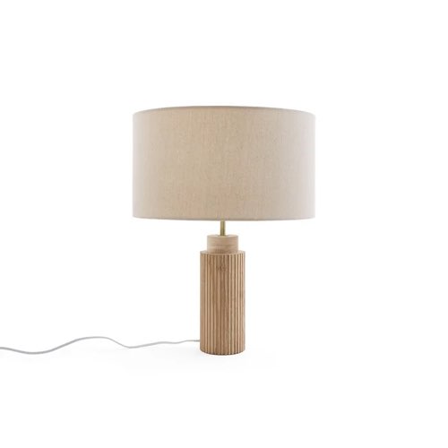 ou trouver lampe de bureau design chic Lampe à poser en chêne, métal et lin