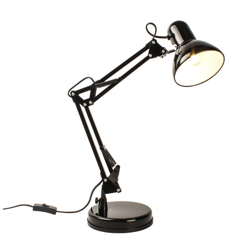 ou trouver lampe de bureau pas cher Lampe de bureau en métal noir articulée architecte